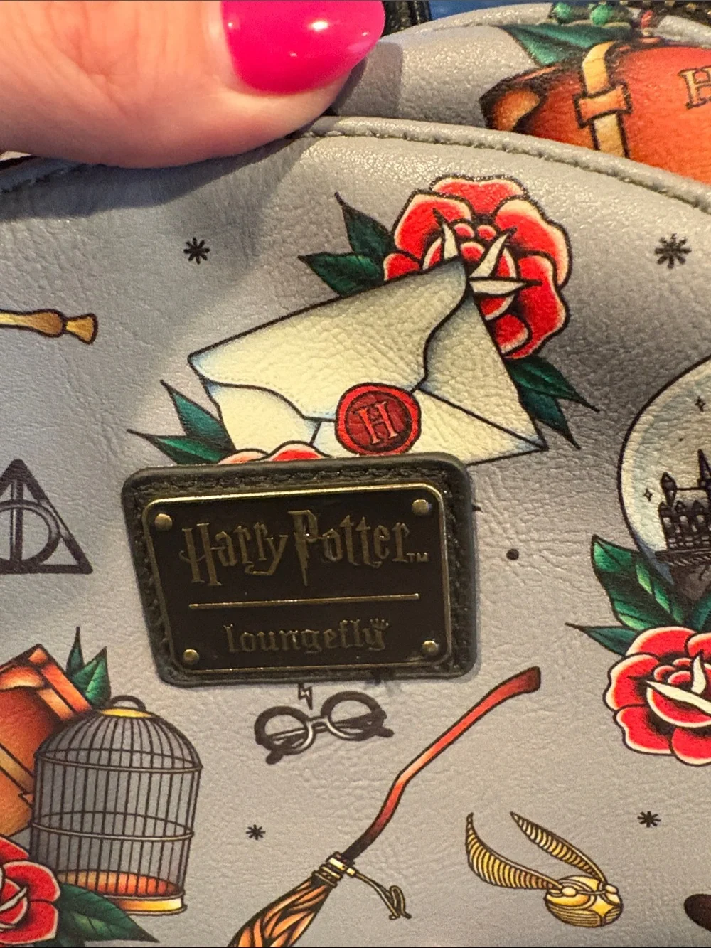 Warner Bros. Harry Potter Hogwarts Gray Printed Mini Backpack